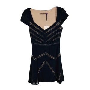 Free People Lace Fit & Flare Mini Dress